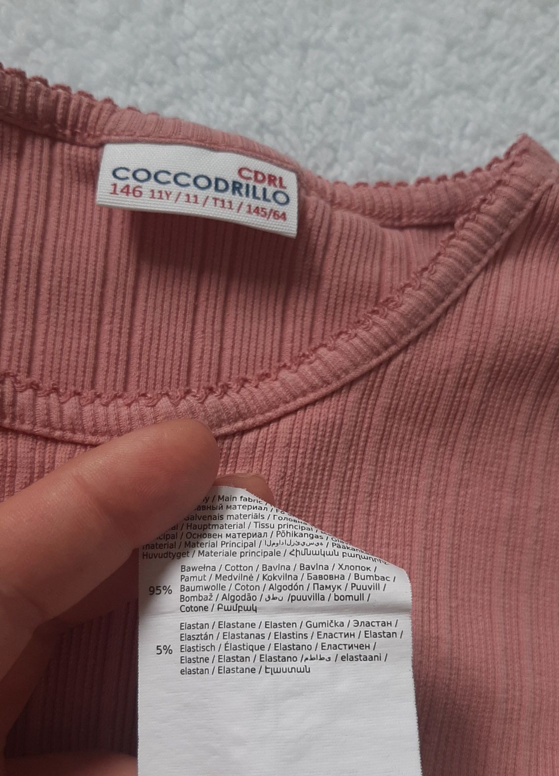 Koszulka t-shirt dla dziewczynki w prążki r.142/146 Coccodrillo