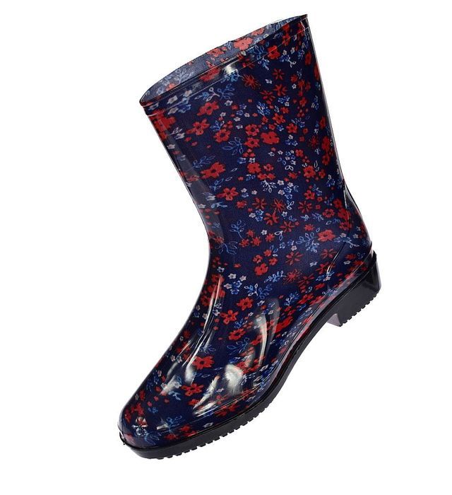Kalosze damskie gumowce kwiaty ANX-01 Red-2 rozm 37