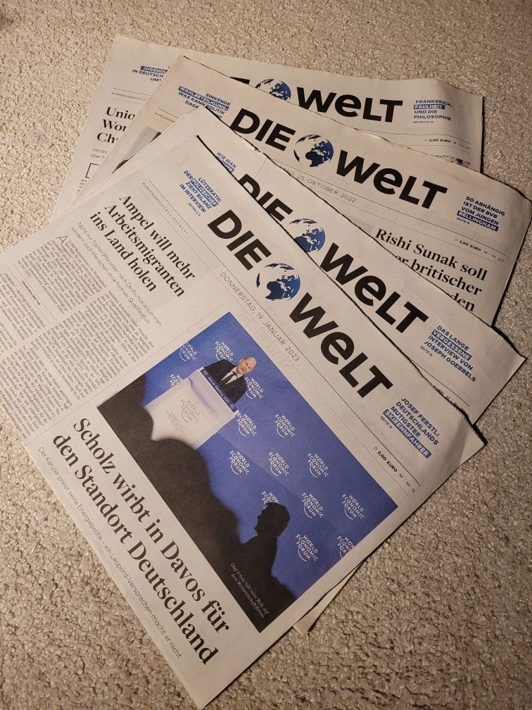 Die Welt 4szt. gazety PO NIEMIECKU niemiecki