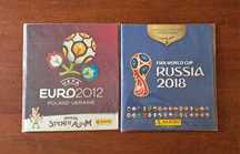 2 cadernetas completas Euro 2012 e Mundial 2018 Panini