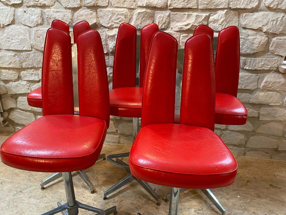 Hokery,  hoker czerwony, retro, vintage, loft, krzesło barowe USA