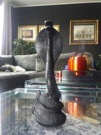 Ceramiczna Figura Dekoracja Czarna Kobra wysokość 30 cm