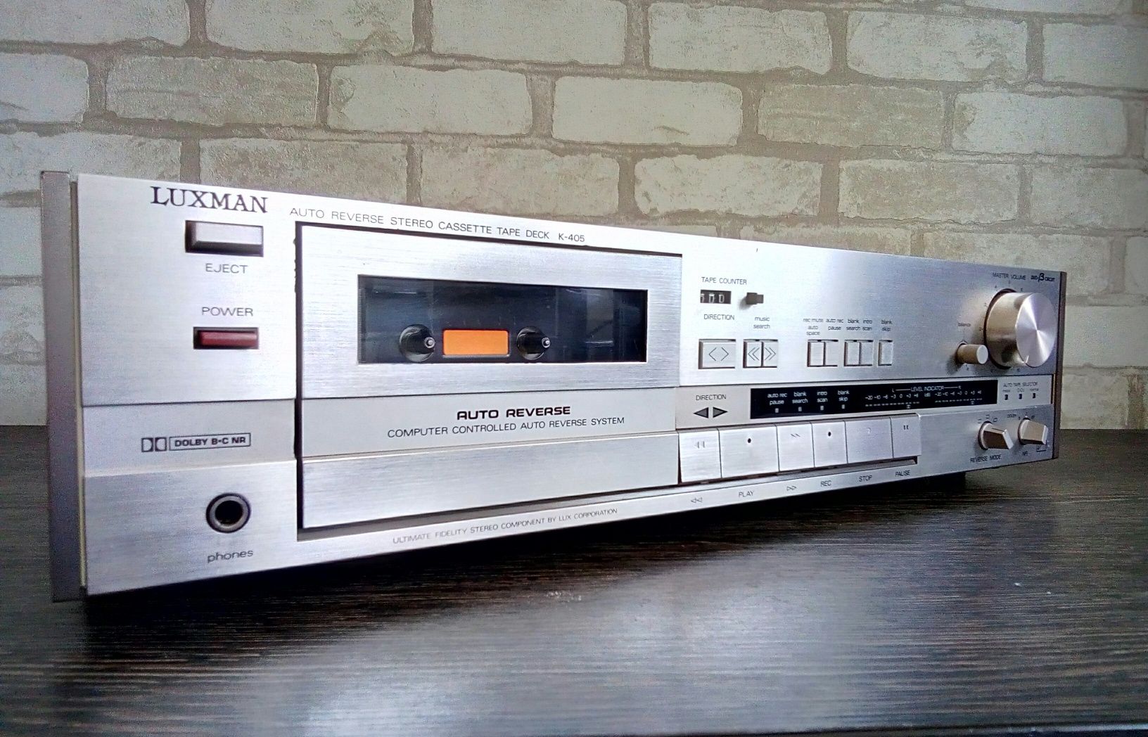 Luxman K-405 Auto Reverse Stereo Cassette Tape Deck 1985-88