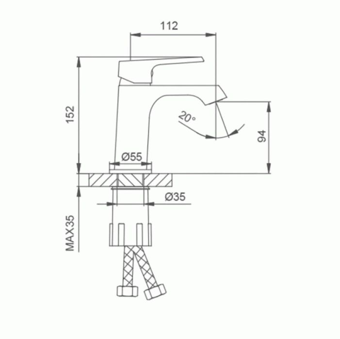 Змішувач для раковини / умивальника Frap F1071 латунь
