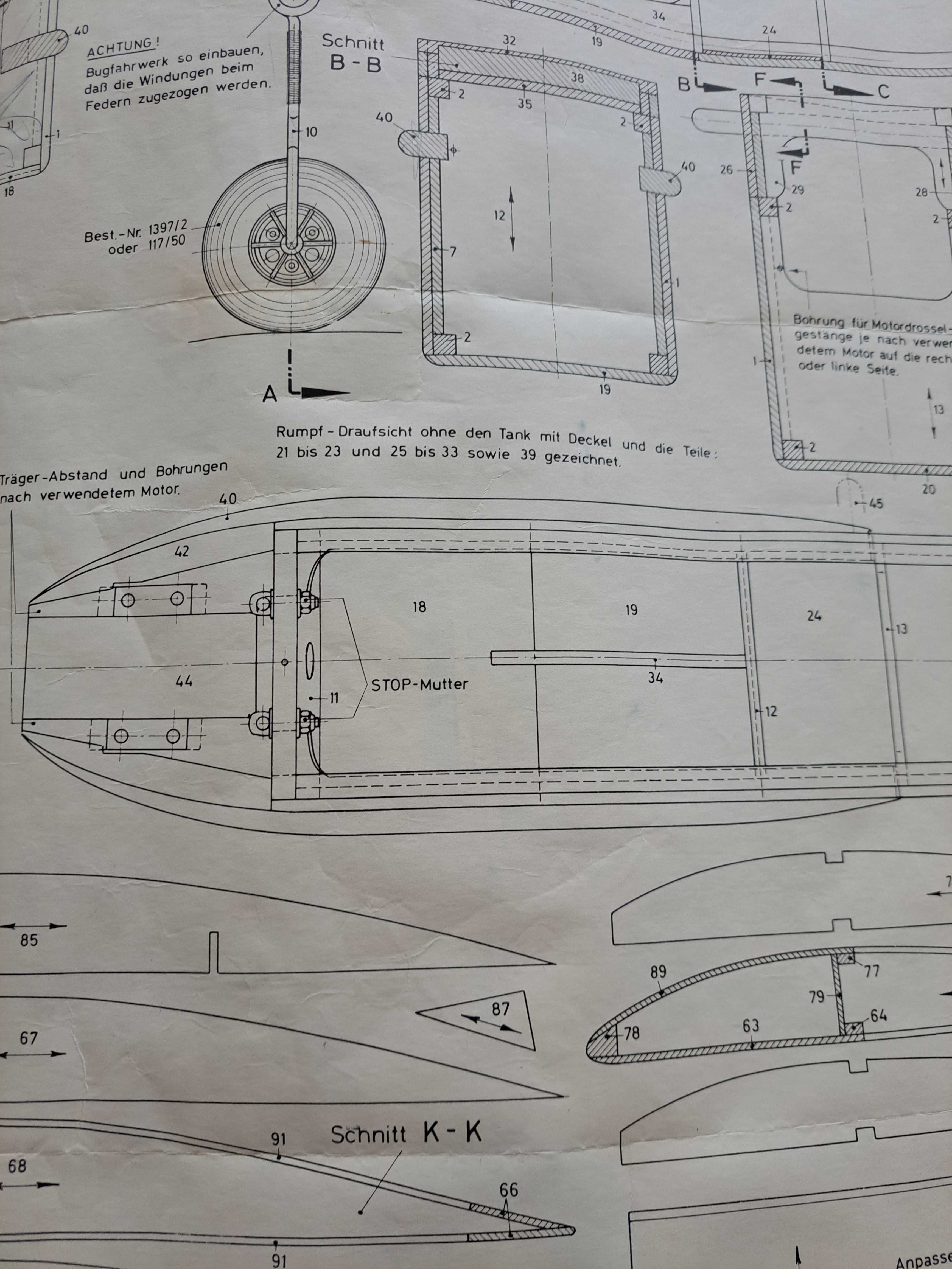 "Poster" Diagrama de Avião - Verlag Johannes  Graupner