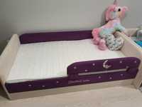 Łóżko tapicerowane dla dziewczynki 160x80 cm stan idealny PILNIE