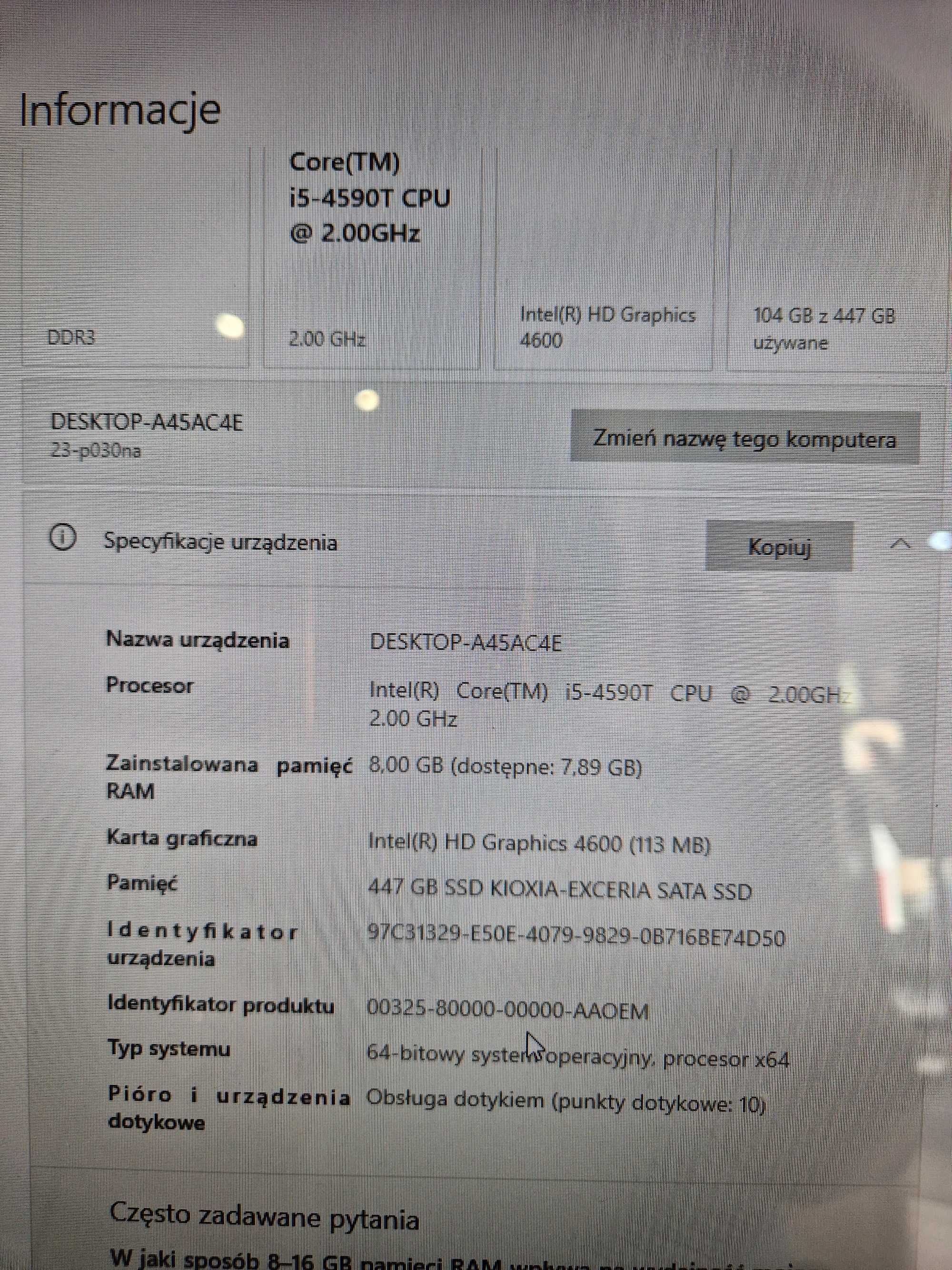 Komputer AIO HP Pavilon 23