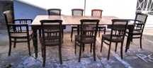 Mesa Cadeiras Canapé Mogno Séc XIX