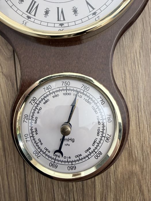 Stacja pogodowa, barometr, higrometr, termometr, zegar