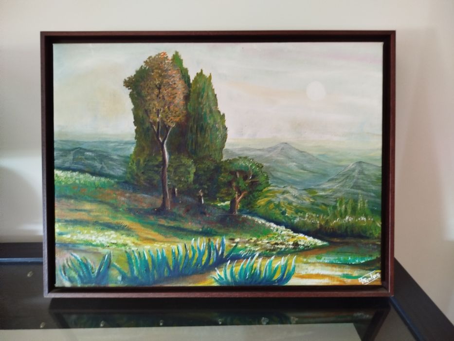 55€ 0s dois quadrados a óleo