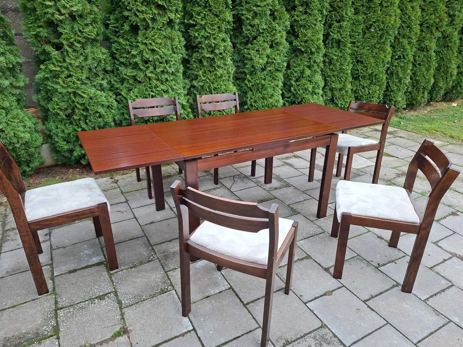 Stół rozkładany + 6 krzeseł