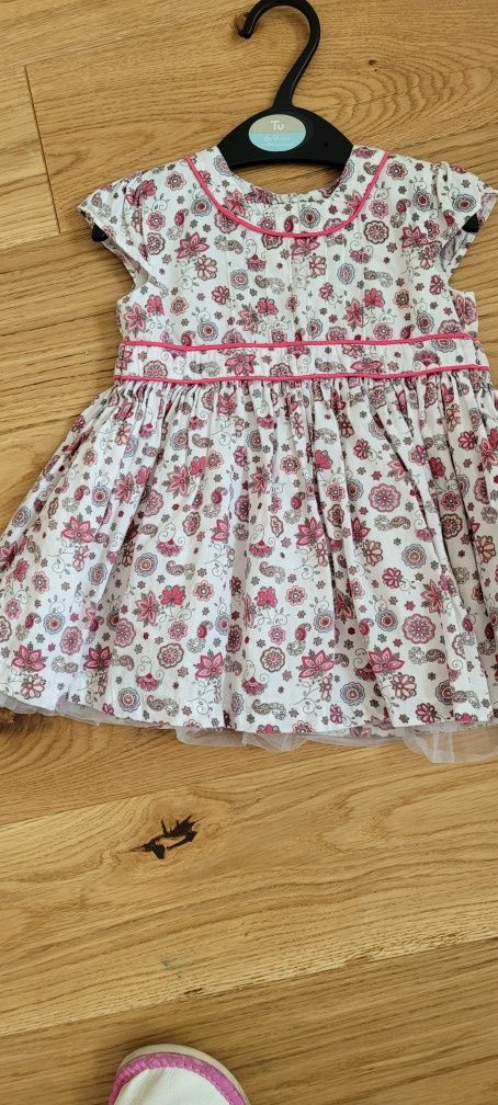 Przepiękne eleganckie sukienki bawełniane 74 newbie jak nowe