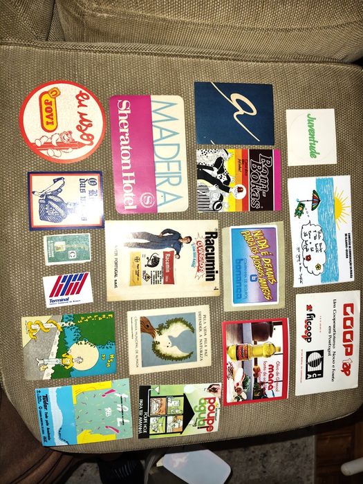 Stickers variados autocolantes antigos vintage