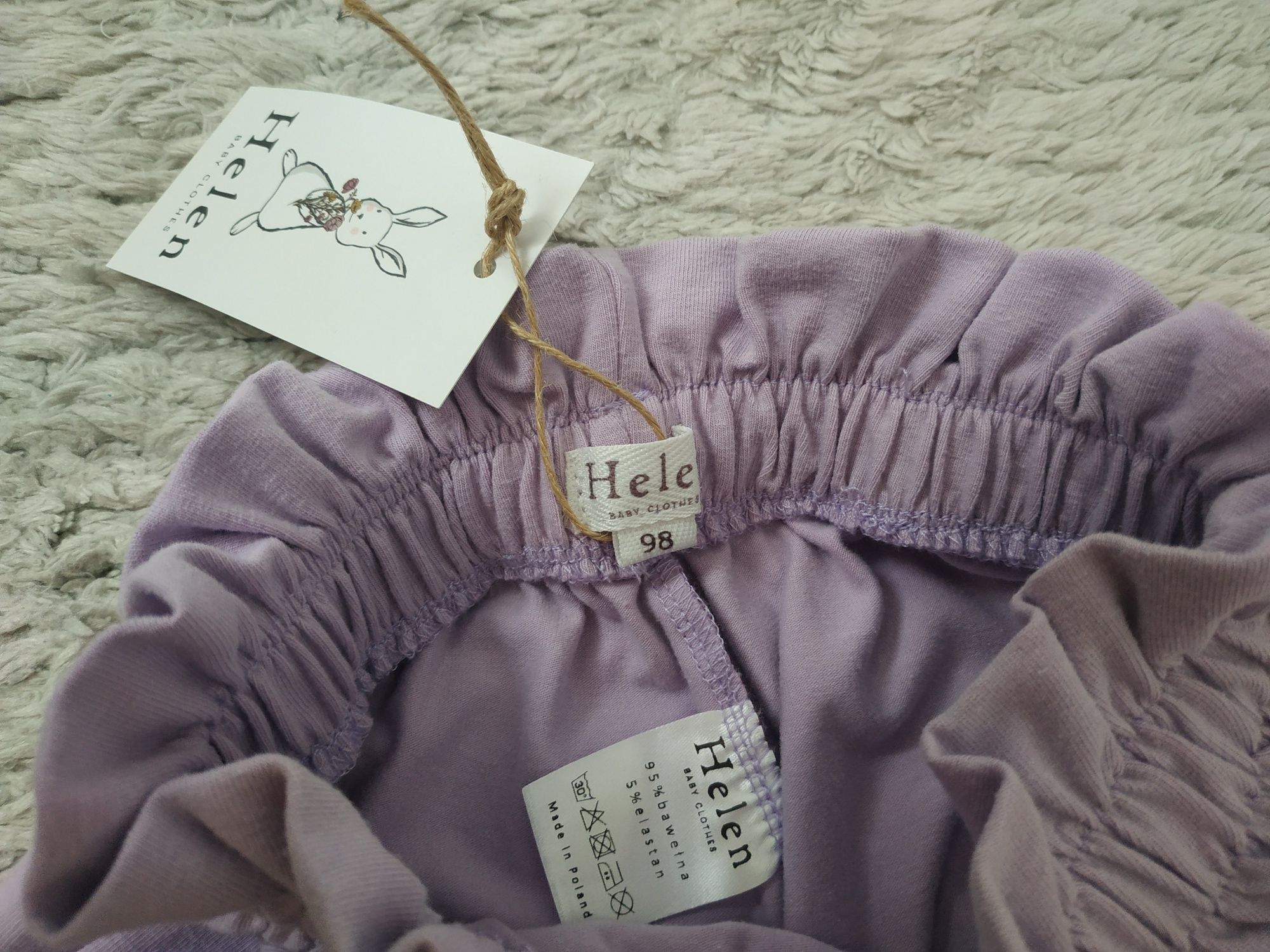 Nowe spodenki dla dziewczynki/lato/kokarda/fioletowe/lila/Helen/r.98