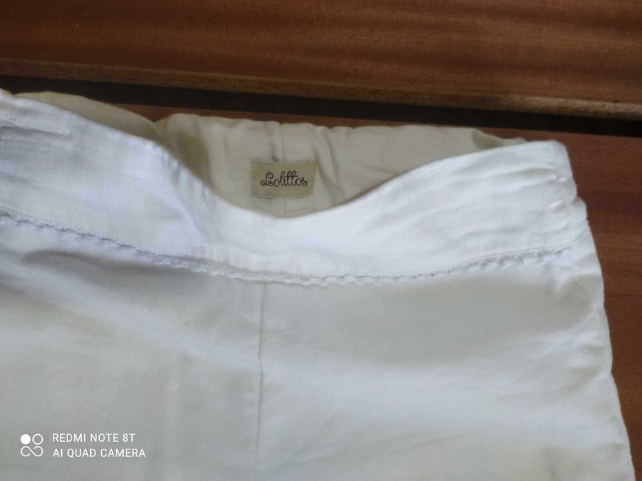 Calção menina branco Lolittos 8 anos