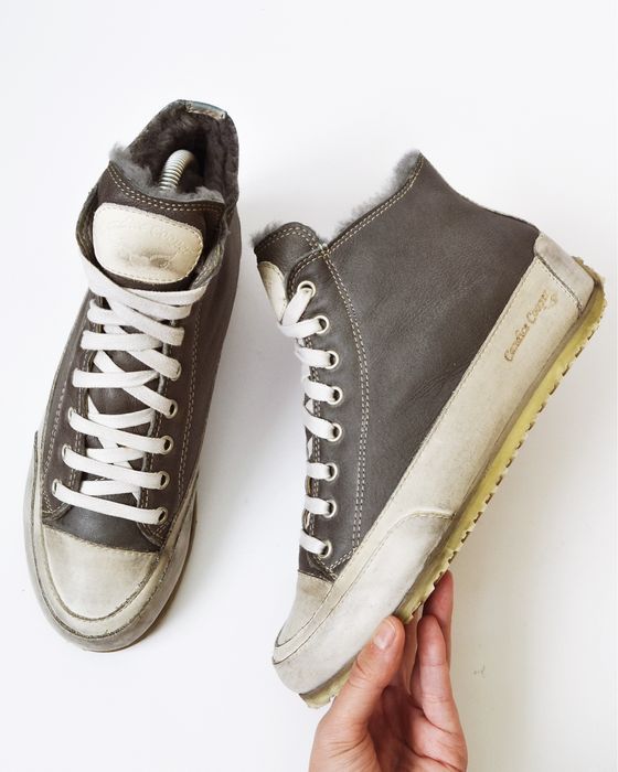 Брендові оригінальні сірі шкіряні ЗИМОВІ черевики CANDICE COOPER