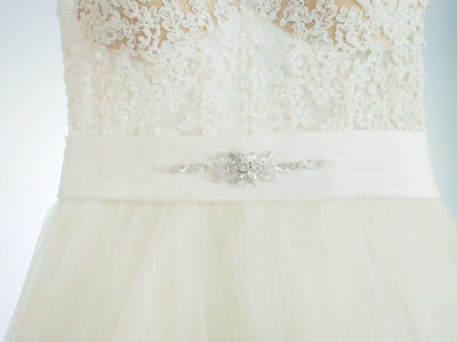 Suknia ślubna z trenem Papilio model 1723L Princessa Księżniczka 34-36