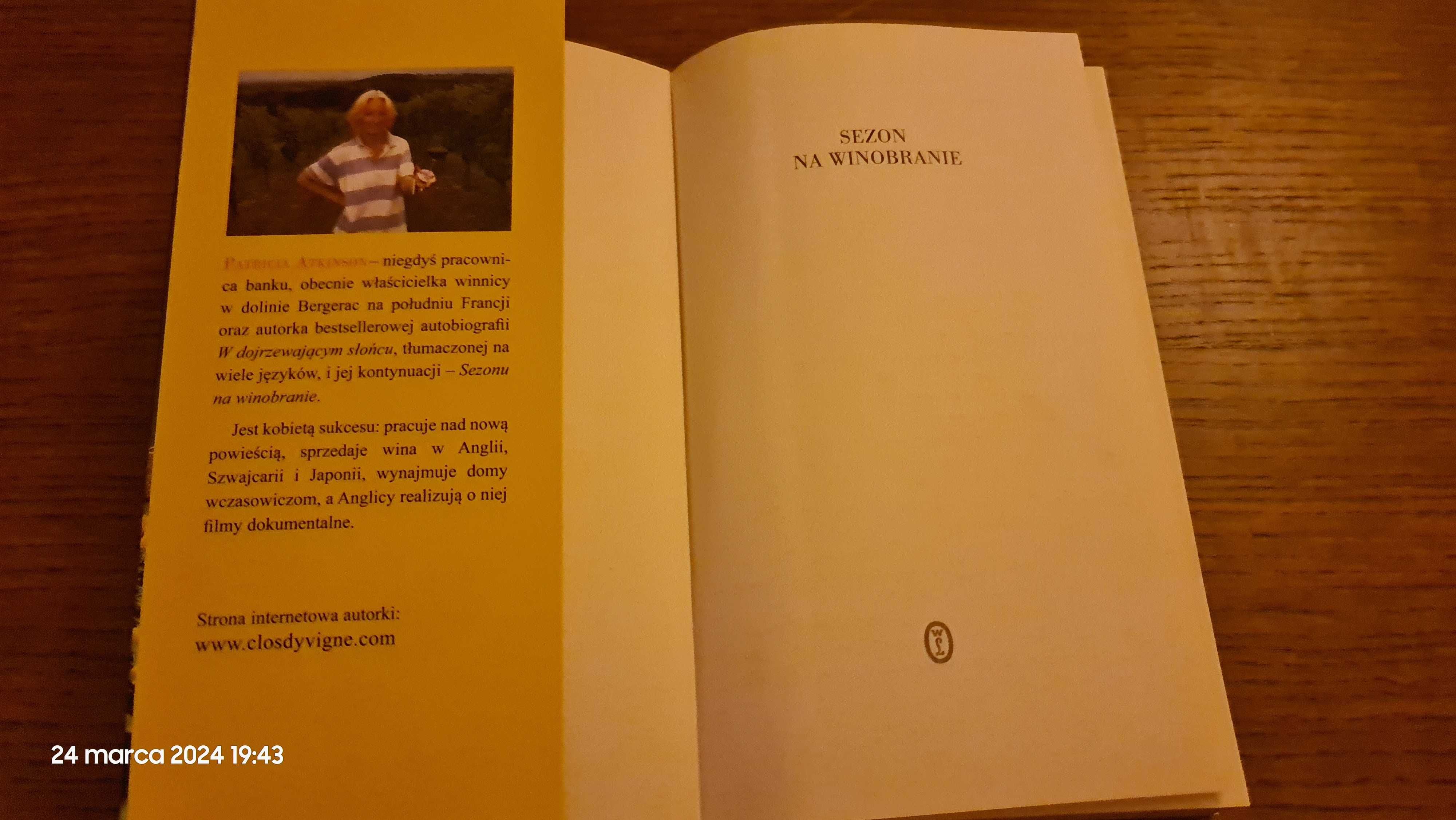 Sezon na winobranie Rozkosze wiejskiego życia we Francji Atkinson