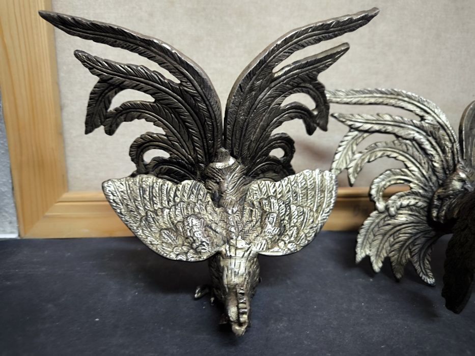 2 Galos em Estanho - Decoração