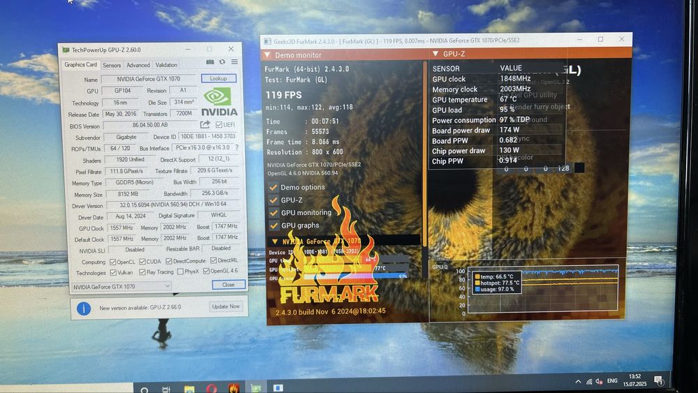 • Відеокарта Gigabyte GTX 1070 8GB GDDR5 256bit Wingforce OC