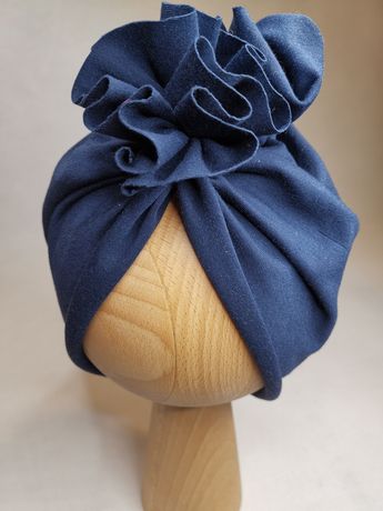 Turban dla dziewczynki granatowy handmade