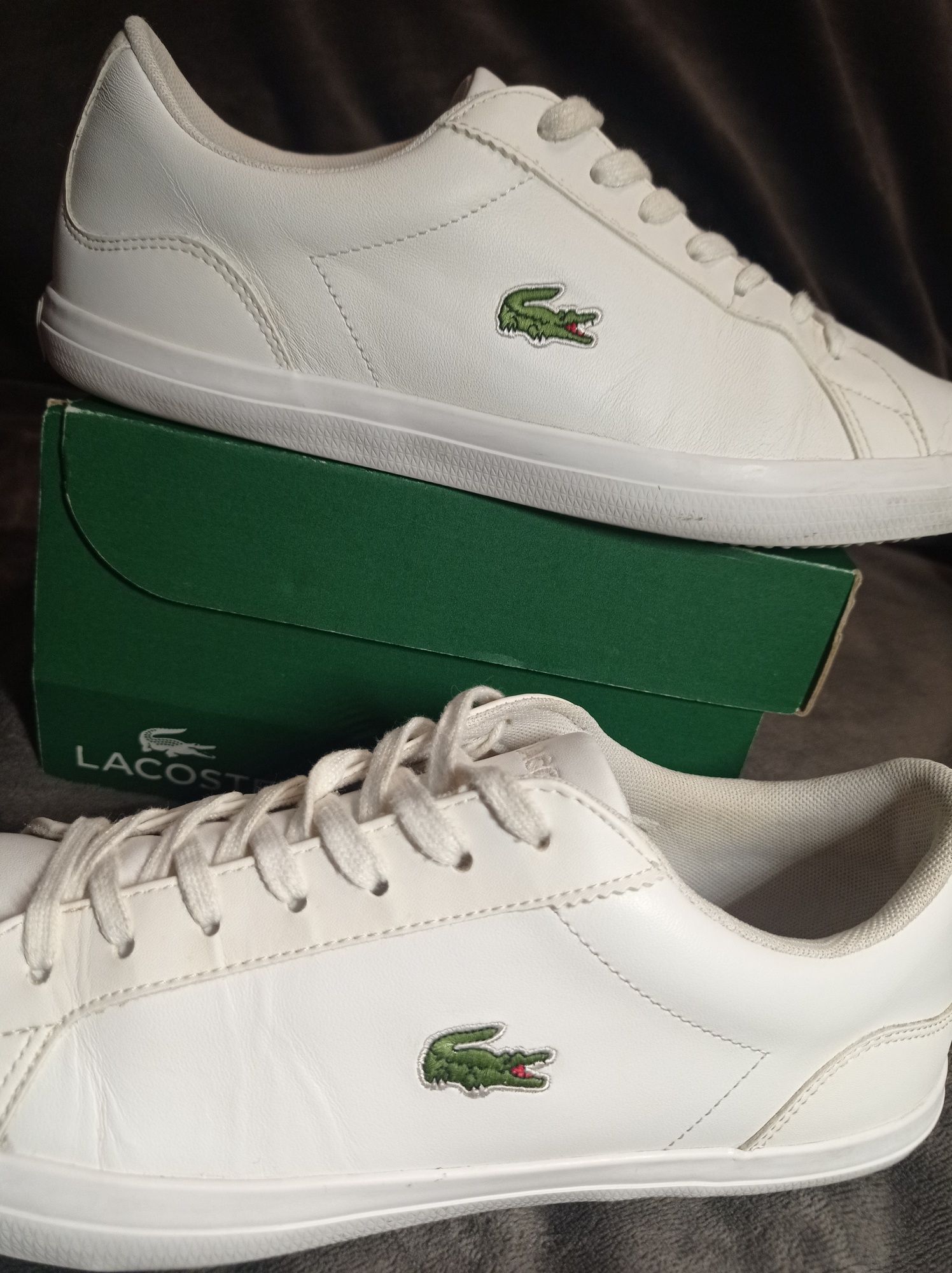 Buty Lacoste Lerond BL 1 rozmiar 41 białe trampki skóra naturalna 25,5
