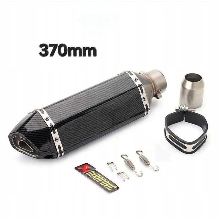 Tłumik jak Akrapovic carbon 370/310mm motocyklowy uniwerslany + gratis