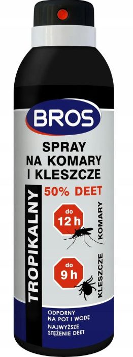 BROS spray na komary i kleszcze 50% DEET jak Muga