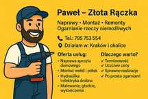 Złota rączka/awarie/hydraulik/zamki/drzwi/okna/malowanie/remonty