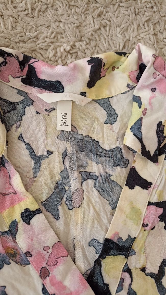 Maxi sukienka z długim rękawem h&m rozmiar L