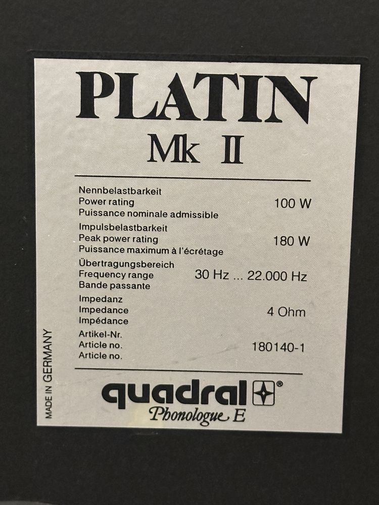 Kolumny Quadral Platin MK II