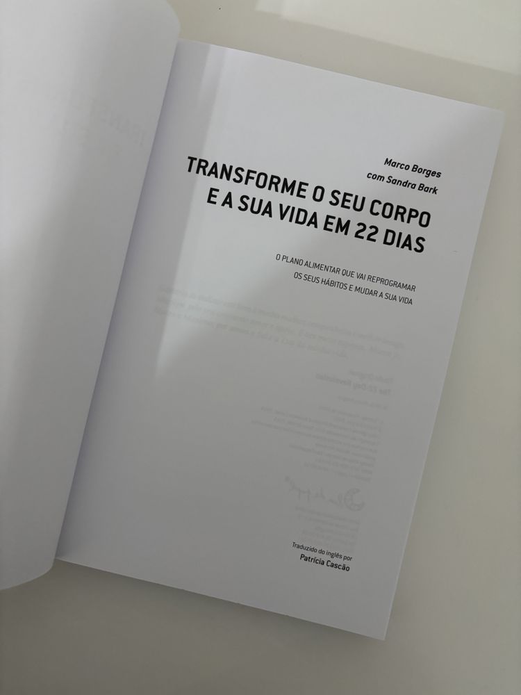 Livro “Transforme o seu corpo e a sua vida em 22 dias”