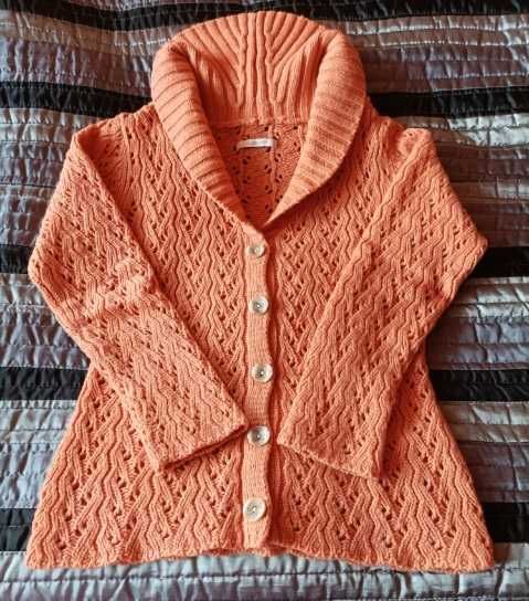 Sweter rozpinany, kolor Pomarańczowy, rozm S, B. Young