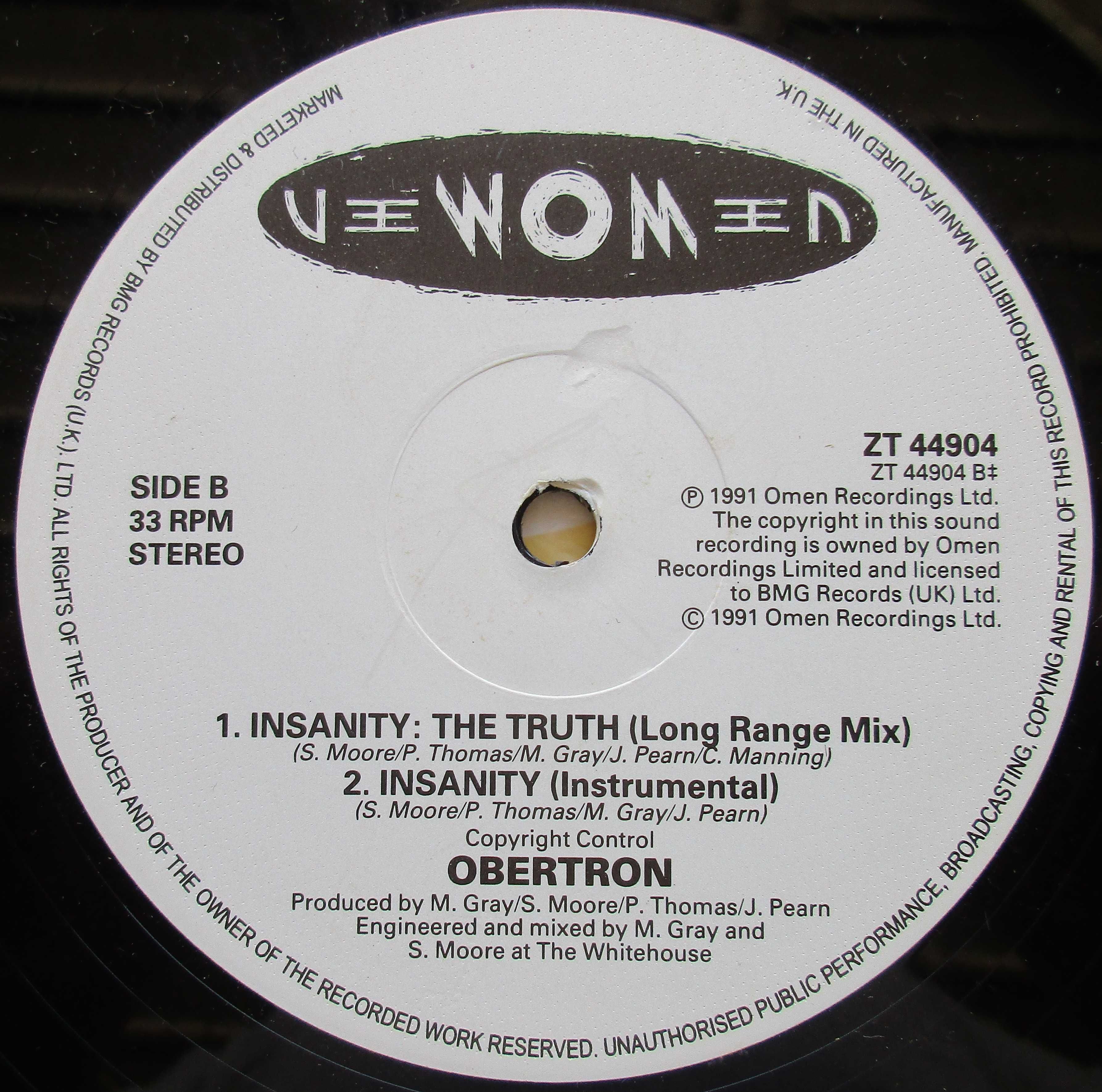 Obertron - - - - - Insanity - - - - - Maxi Single