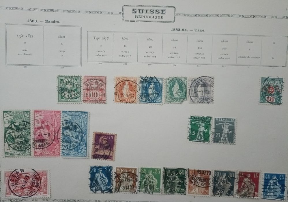 Selos Antigos da Suiça (Timbres-Poste Suisse) Fim de séc. XIX - XX