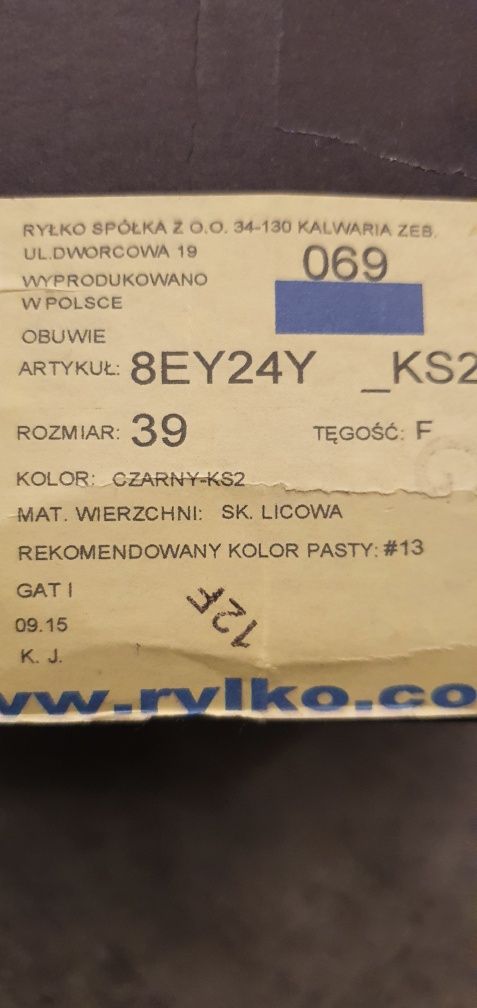 Botki Ryłko na platformie 39 czarne skóra licowa stan idealny