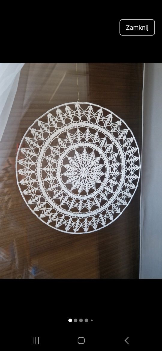 mandala łapacz snów dekoracja okienna handmade 52cm