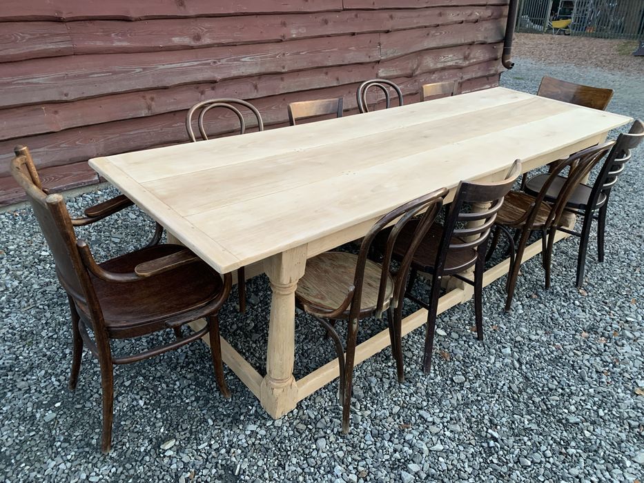 Stół lity dębowy oczyszczony surowy DUŻY 290 cm