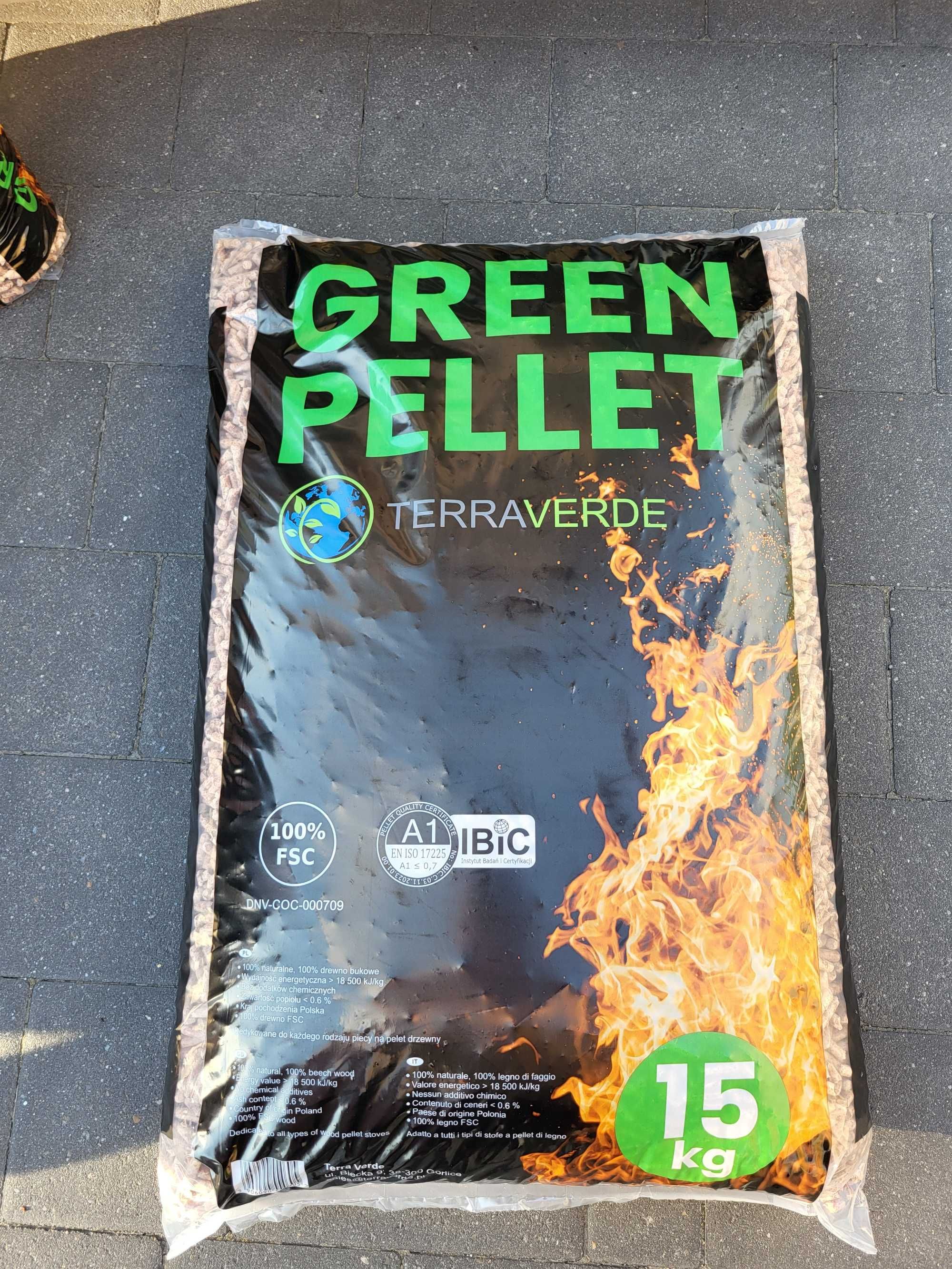 Pellet GREEN certyfikowany 100% polski 100% bukowy dostawa HDS