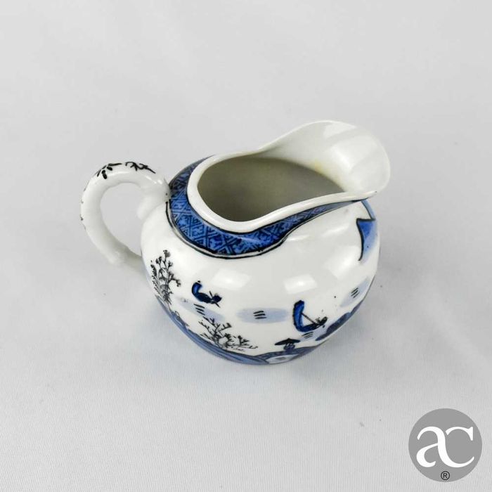 Leiteira e Açucareiro porcelana da China, decoração Cantão, circa 1970