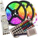 Taśma LED RGB kolorowa + biały / wodoodporna / 5050 / 5m + pilot