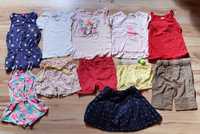 Zestaw ubrań dla dziewczynki lato r.92 spodenki koszulka kombinezon