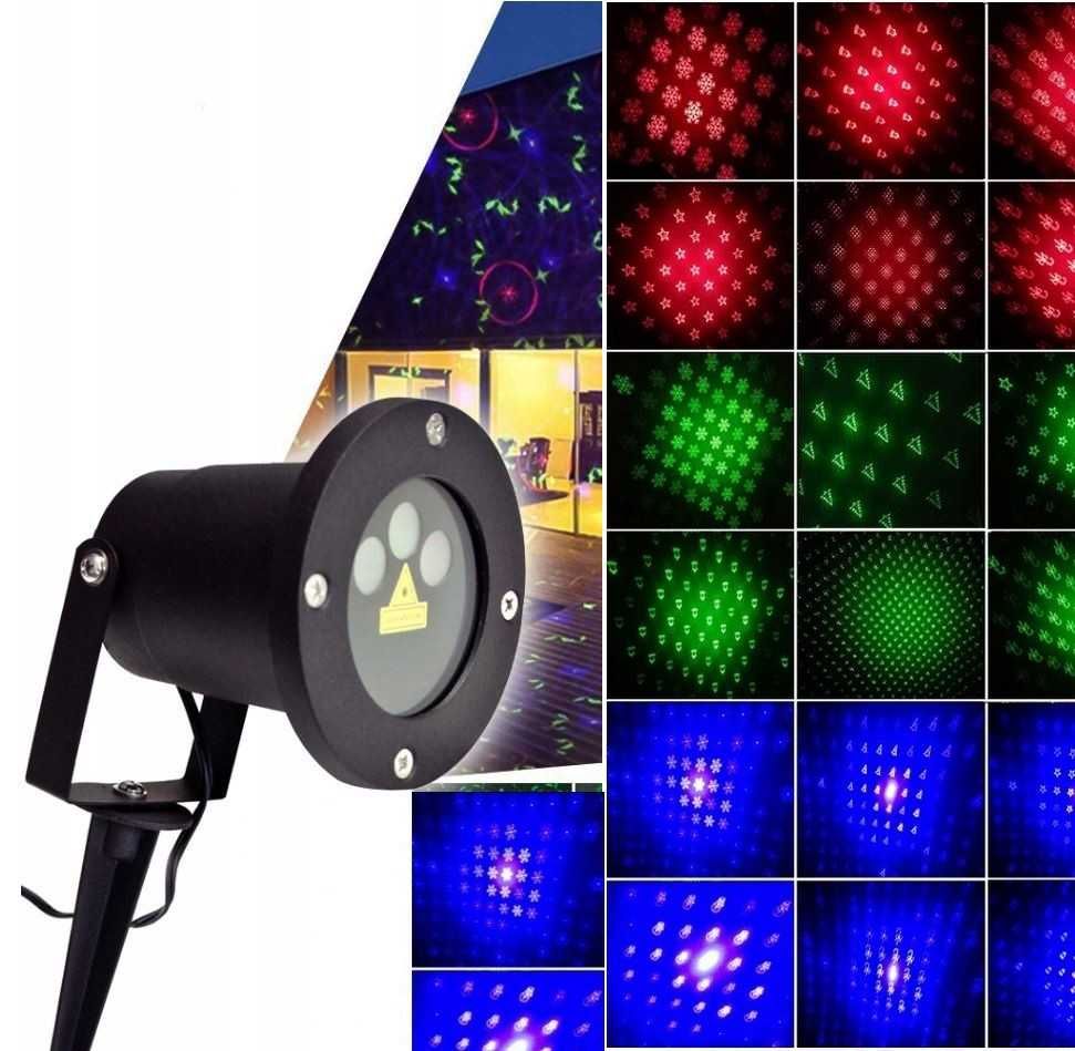 Projektor Laserowy RGB Świąteczny Laser Star Shower Prezent na Święta