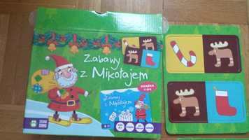 Zabawy z Mikołajem Zielona Sowa karty świąteczne kolorowanka Mikołaj