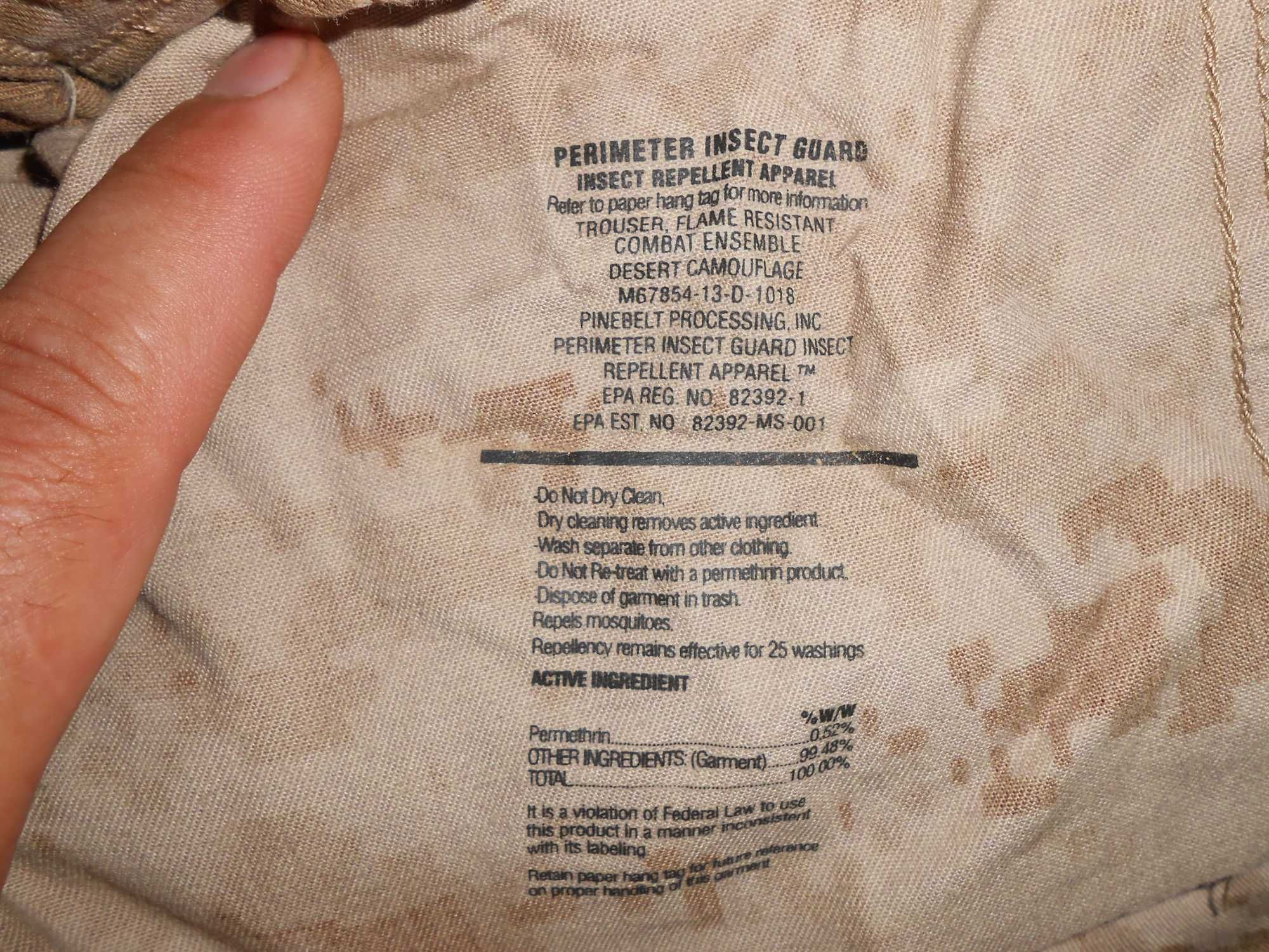 Тактичні вогнестійкі штани USMC Frog Defender Marpat Desert армії США