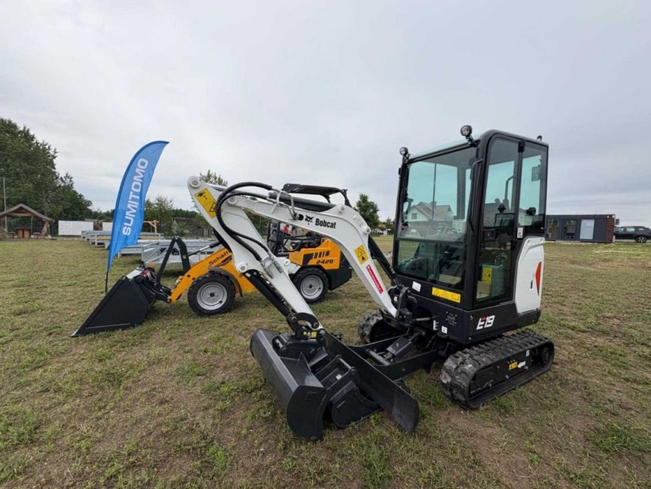 BOBCAT E19 Minikoparka NOWA 2025r. Kpl. 3 łyżek Szybkozłącze 3 Lata GW