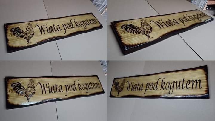 szyld drewniany deska napis logo grawer tabliczka adresowa