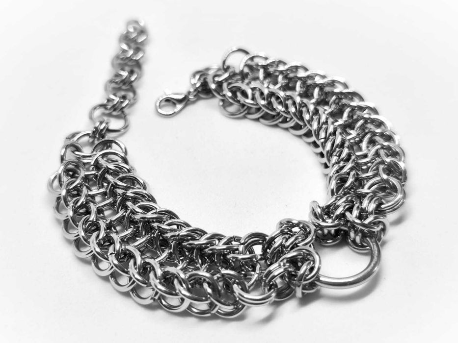 Bransoletka chainmaille ze stali chirurgicznej – ręcznie robiona