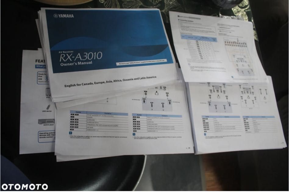 Kino Domowe Amplituner Ampli Tuner Yamaha RX-A3010 Aventage Kolumny