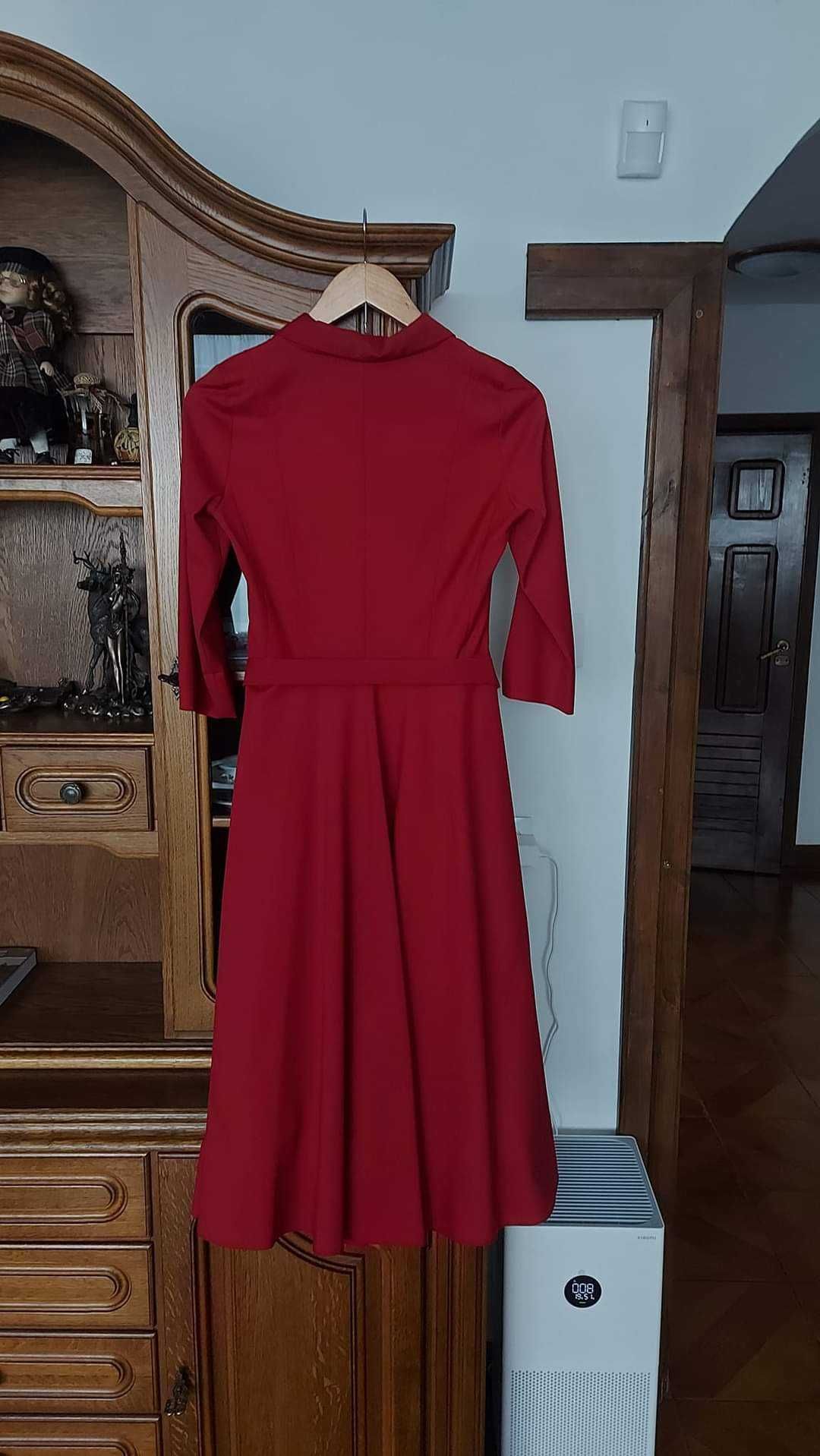 Wełniana sukienka Marie Zelie w stylu retro